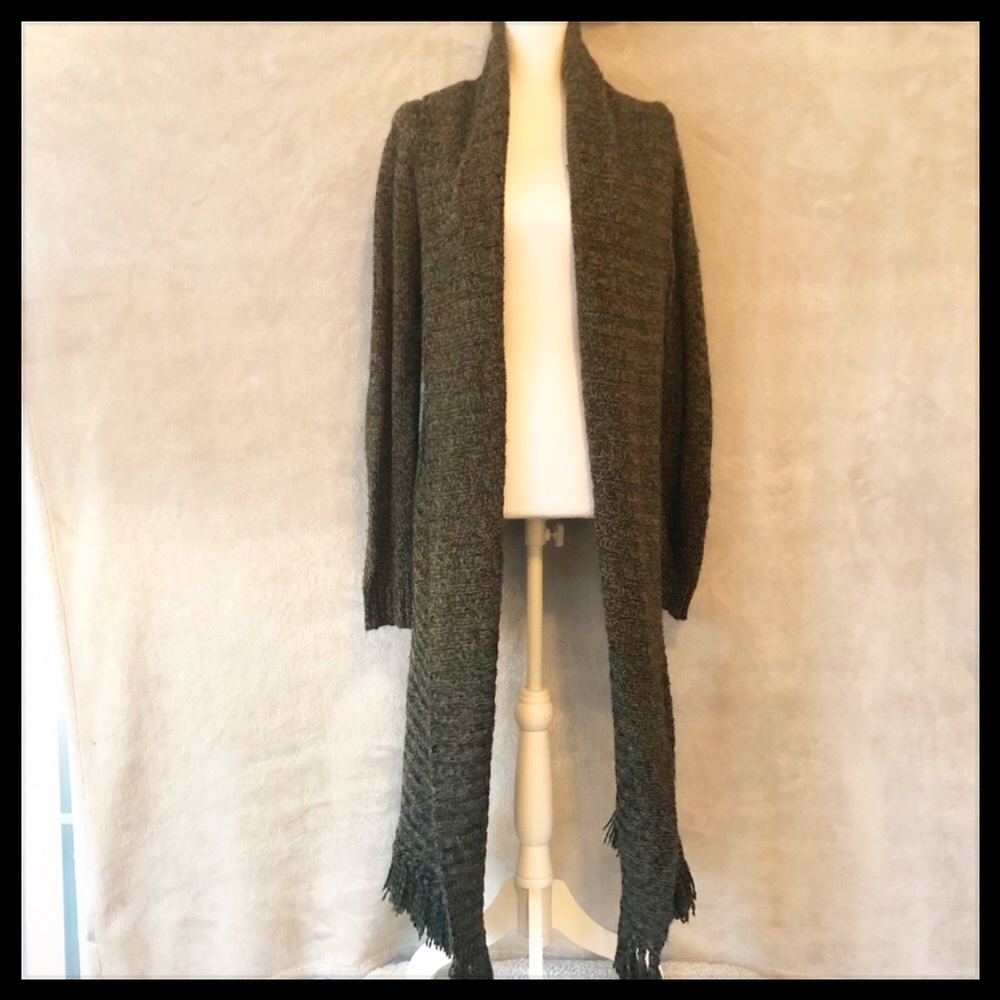 Kensie Gray/Green Cardigan Sweater Size L